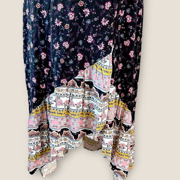 Torrid Floral Faux Wrap Tiered Ruffled Maxi Skirt High Low Size 12/L Coquette - Picture 6 of 14